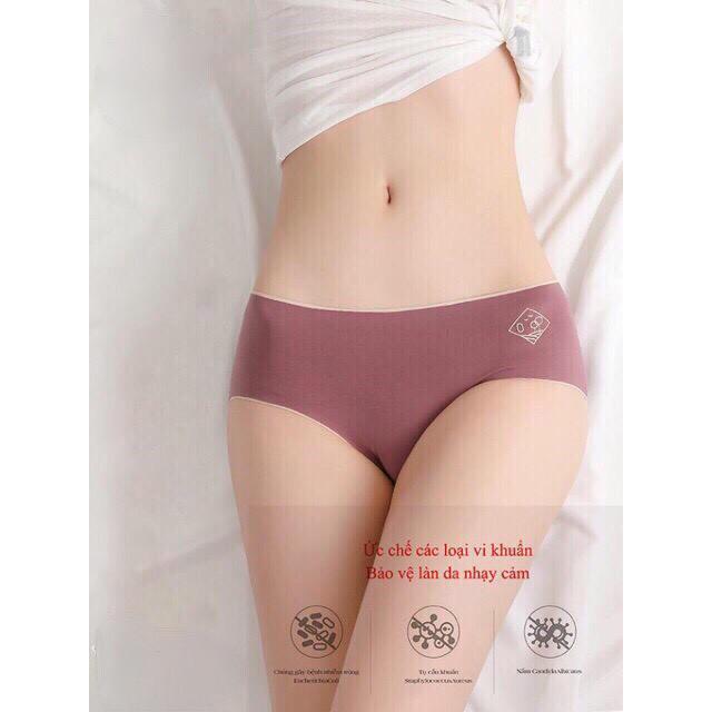 Quần lót nữ ️️ Quần chip nữ kháng khuẩn - Quần lót nữ Cotton Ép Không Đường May