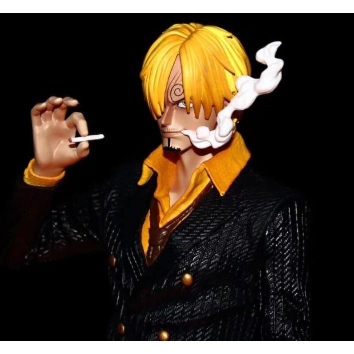 Mô hình One Piece - Sanji chân đen có led sắc nét màu đậm áo lửa đỏ tươi 38cm