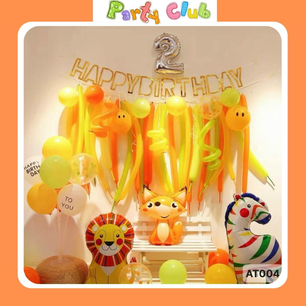 Set bóng trang trí sinh nhật phong cách Hàn Quốc cho bé - set bóng sinh nhật tặng kèm bơm bóng