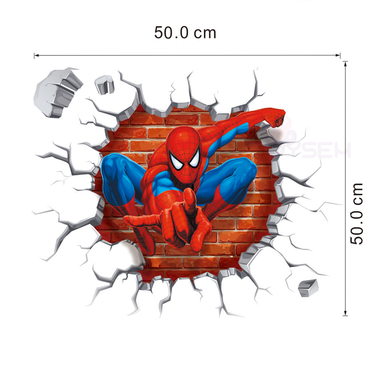 Decal dán tường spider man trang trí phòng cho bé - Giấy dán tường hoạt hình người nhện - Quà tặng sinh nhật cho bé