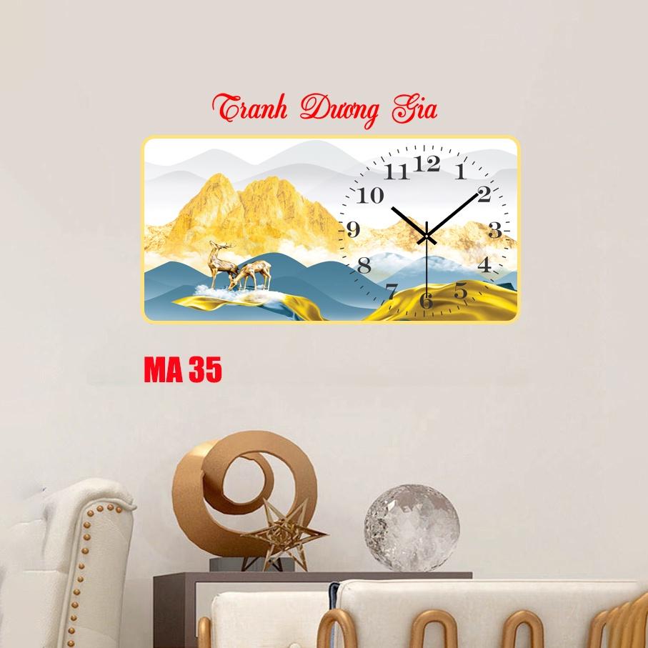 Tranh đồng hồ treo tường tráng gương 3d cao cấp Giá xưởng size 35x70