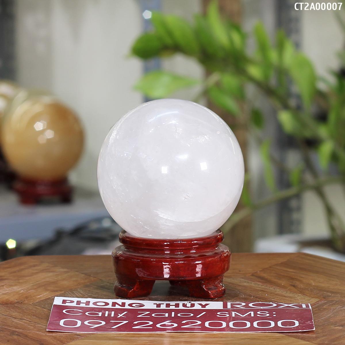 Quả Cầu đá Canxit trắng 2A - 900g - 8,3cm