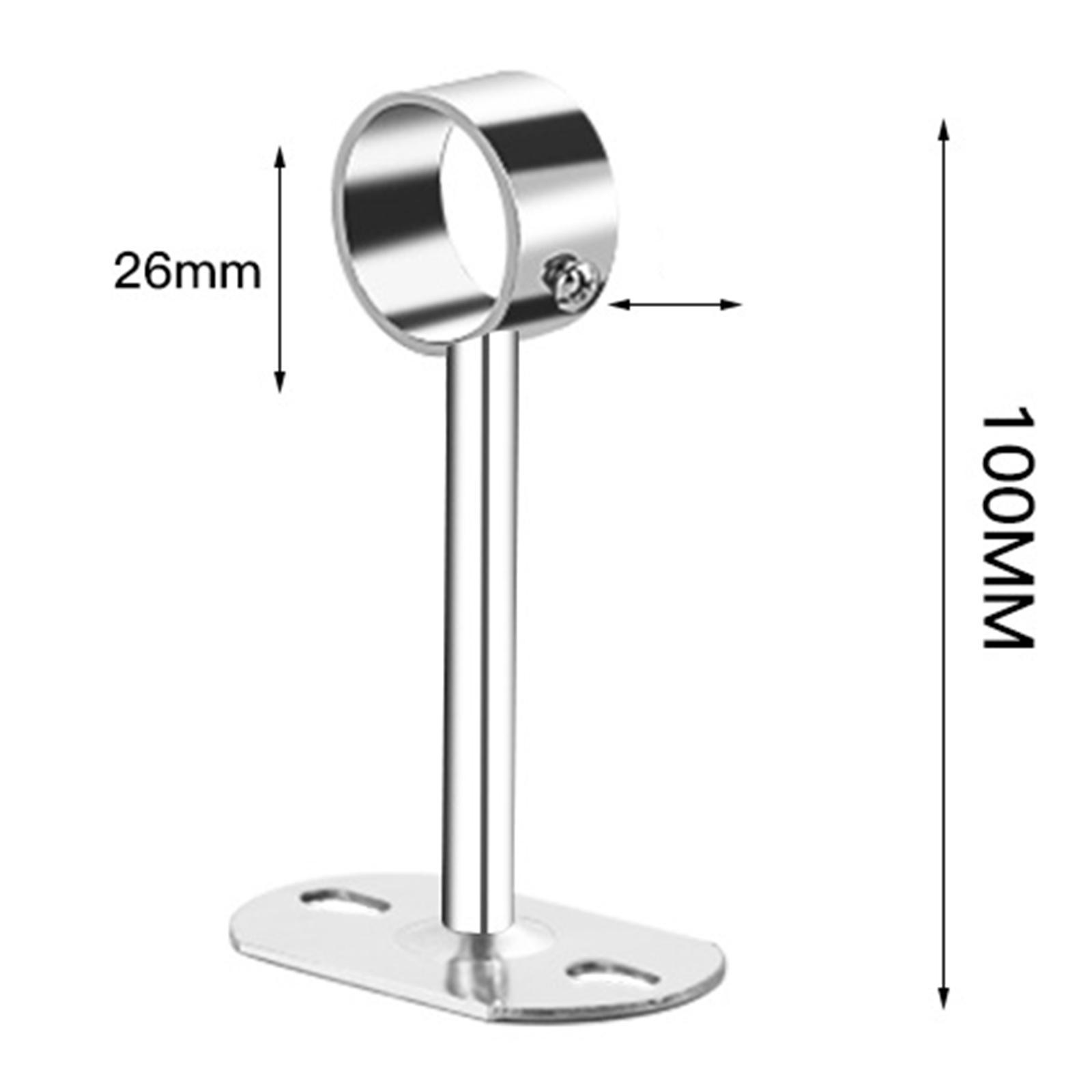 Wardrobe Hanger Pipe Bracket 25mm Dia Clothes Rails Home Use Shower Closet