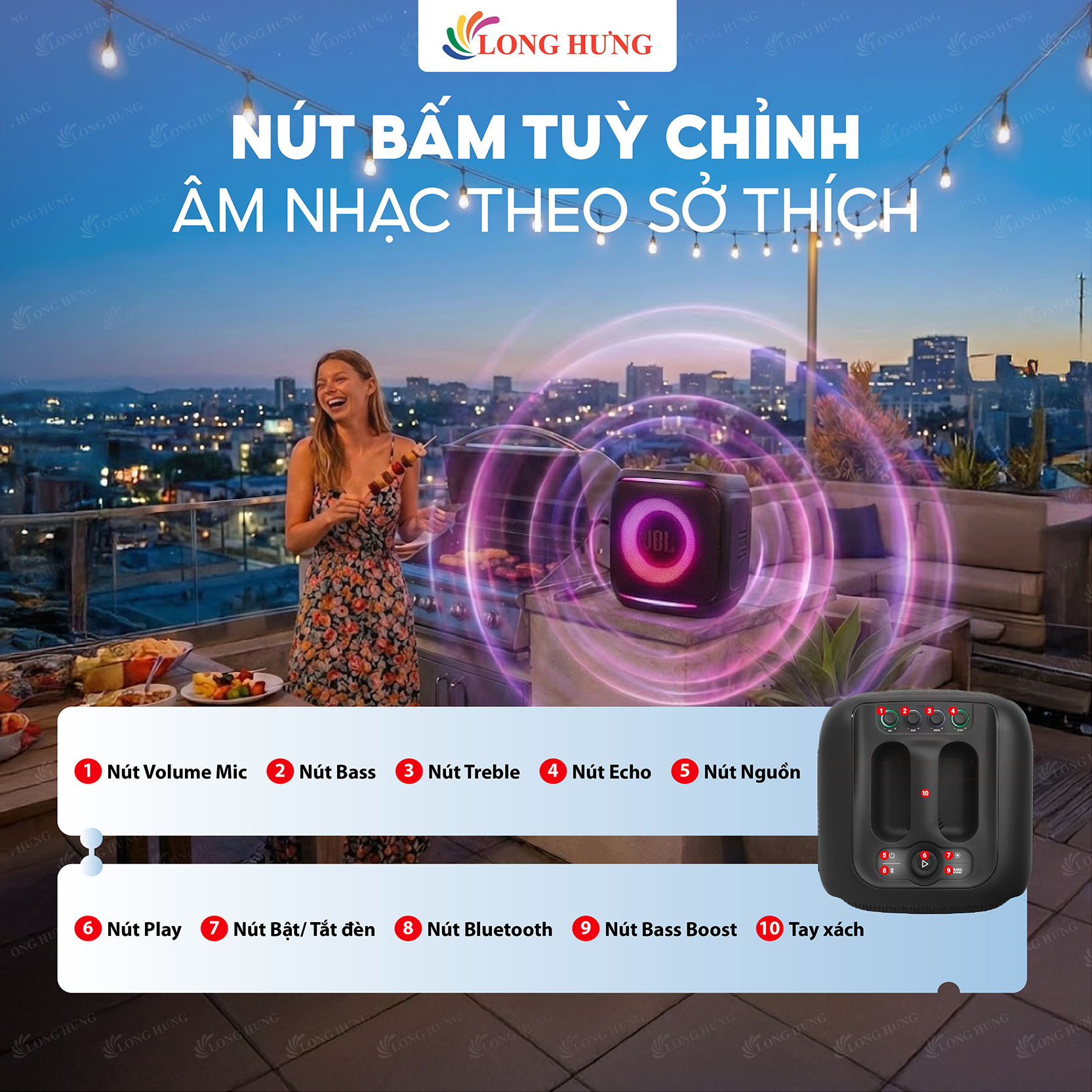 Loa JBL PartyBox Encore 2 JBLPBENCORE22MICAS - Hàng chính hãng