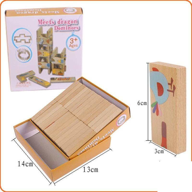 Đồ chơi Domino gỗ xếp hình 28 miếng cho bé giải trí, sáng tạo