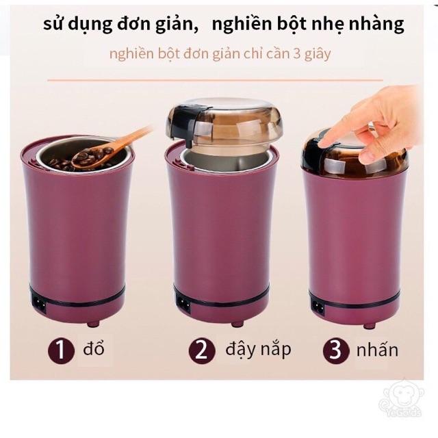 LOẠI 1k Máy nghiền hạt đa năng mini siêu tốc - Máy xay bột siêu mịn - Xay Ngũ Cốc, Cafe, Các hạt gia vị