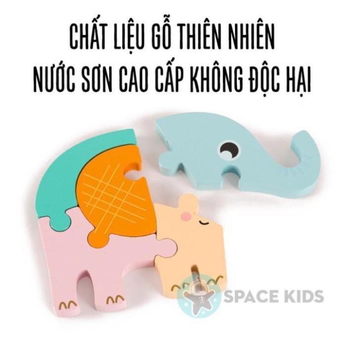 Đồ chơi gỗ cho bé Tranh ghép hình gỗ 3D thông minh SK04 cỡ to 15cm cho trẻ em