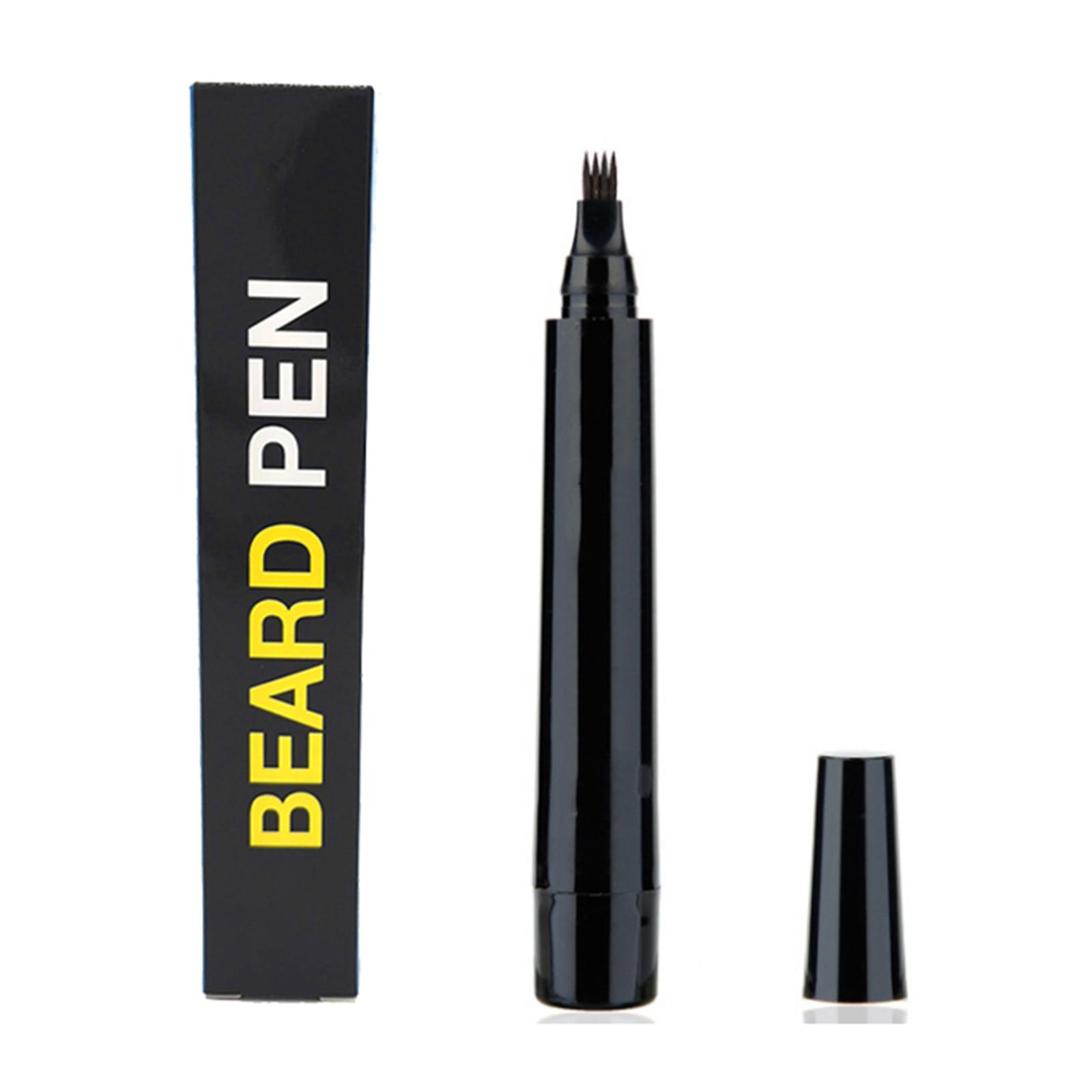 2xEyebrows Beard Pen Filler Beard Brush for Men Sweat Proof Black