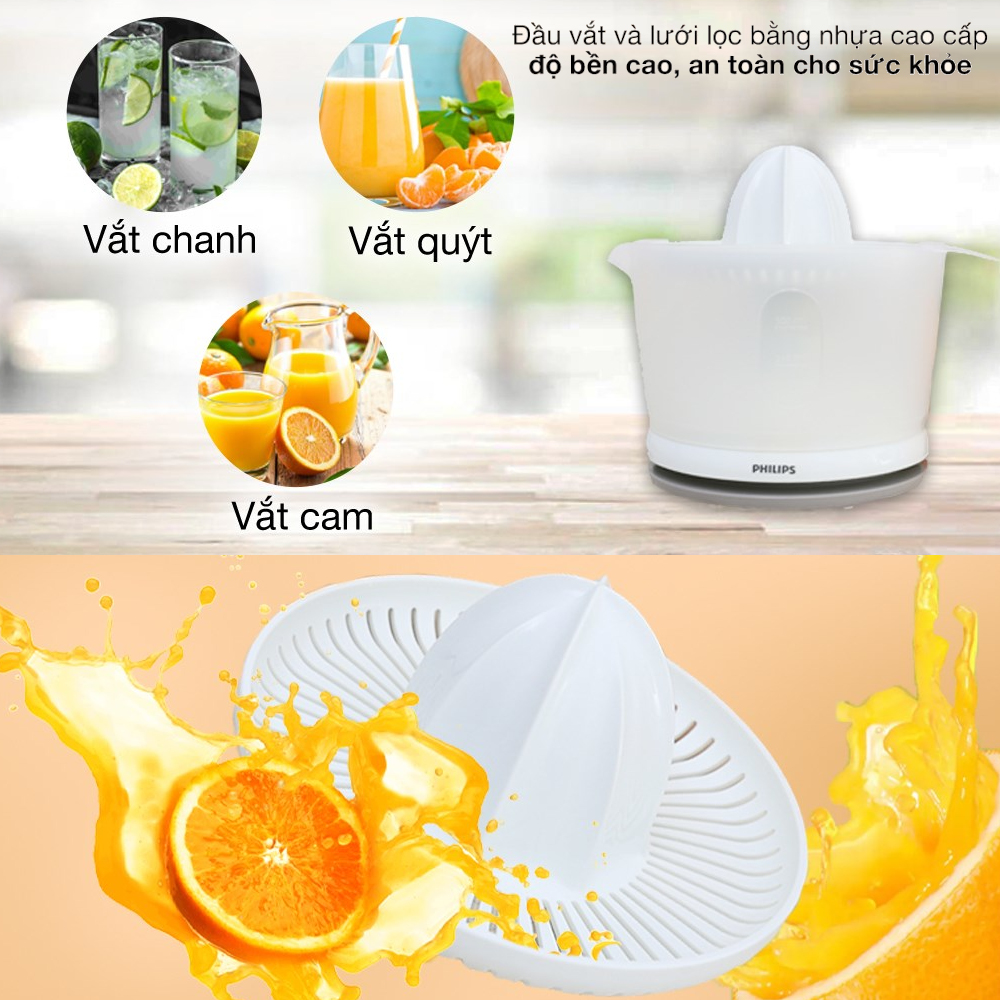 Máy vắt cam Philips HR2738/00 công suất 25W, bảo hành 24 tháng chính hãng - Hàng chính hãng