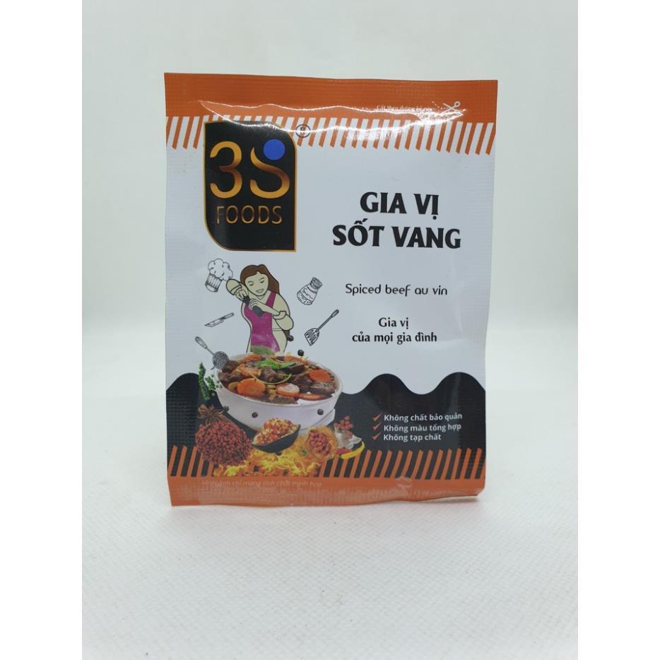 Gia Vị Sốt Vang Gói 10gr Nước Sốt Sánh Quyện Miếng Thịt Thơm Mềm Cho Món Ăn Thơm Ngon Đặc Vị