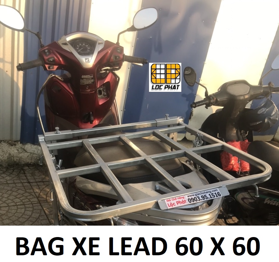 Baga giá chở hàng xe máy Lộc Phát xe Lead, SCR, r60 d60m