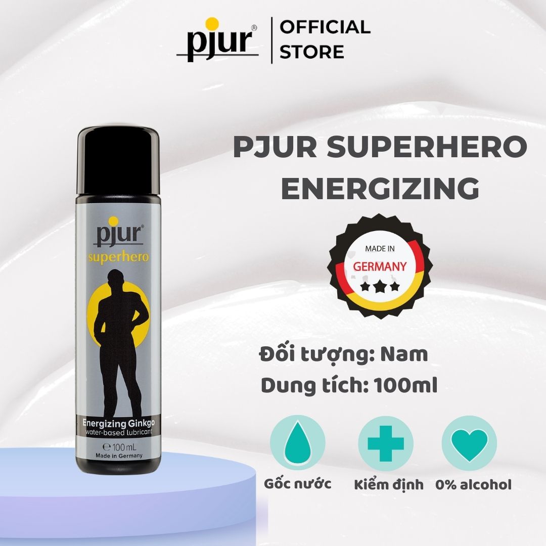 Chất bôi trơn kéo dài chống xuất tinh sớm  Pjur Superhero Glide Chai 100ml tăng cường sinh lực dành cho quý ông chiết xuất thiên nhiên an toàn