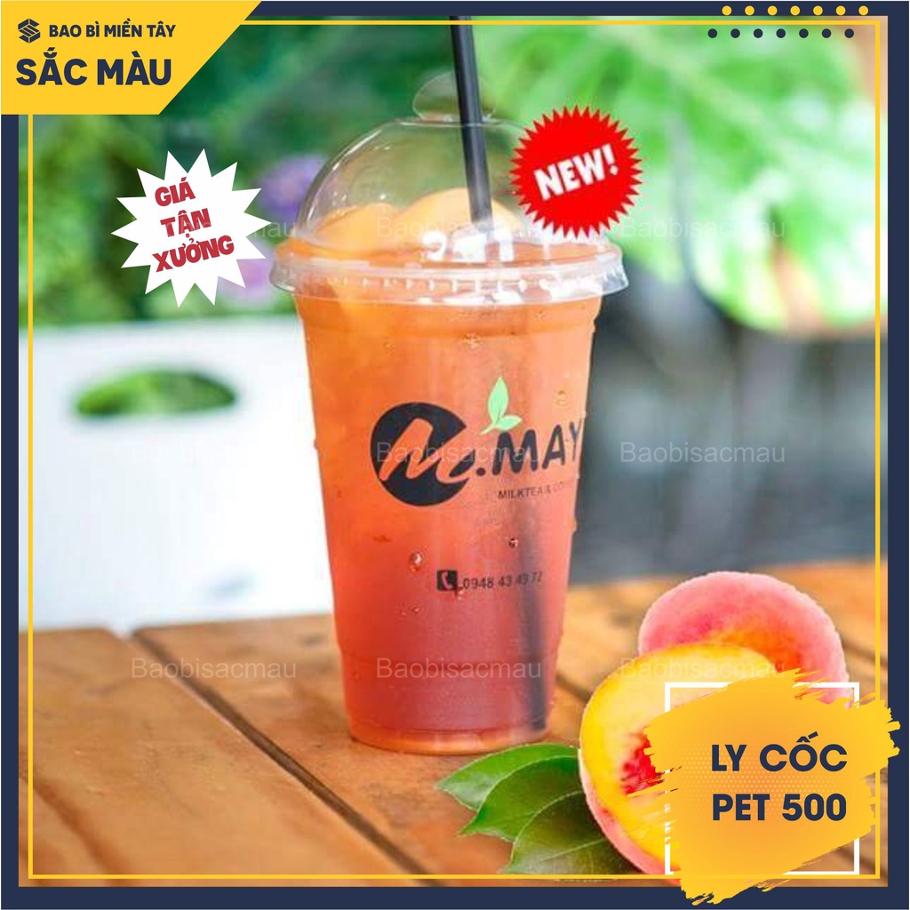 Sỉ 50 cốc nhựa/ ly nhựa PET 650ml kèm nắp