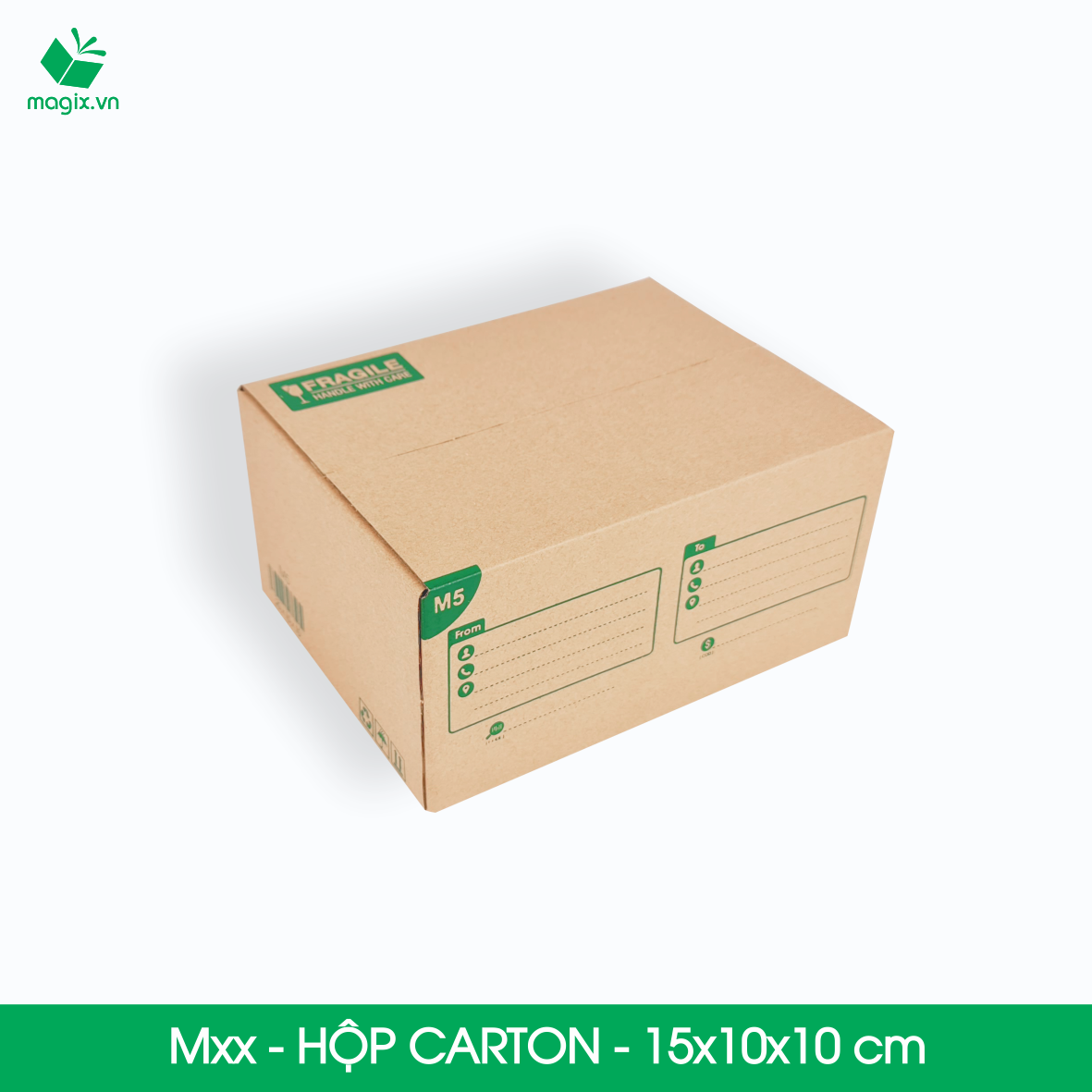 Hộp 15x10x10 cm - Combo 100 thùng hộp carton đóng hàng - tùy chọn chất lượng