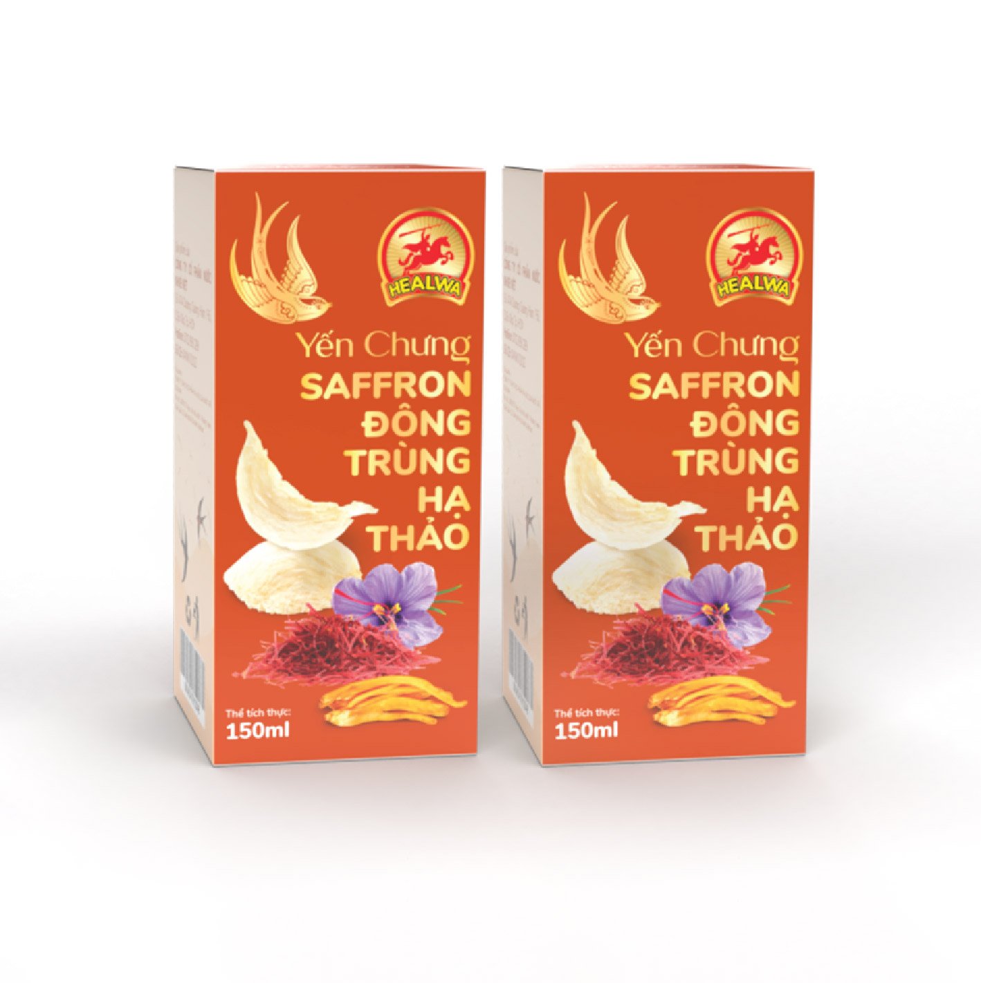 Yến chưng Saffron Đông trùng hạ thảo Healwa (150ml x 1 lọ) Tăng cường hệ miễn dịch Ngăn ngừa lão hóa da