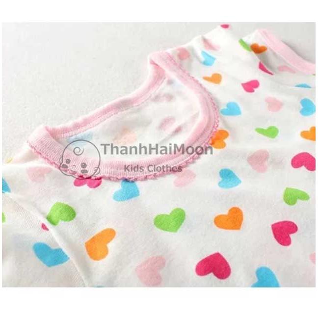 Sét áo bé Gái Xuất Nhật Chất Cotton Thoáng Mát Chất Lượng Cao Hình Hồng trái tim