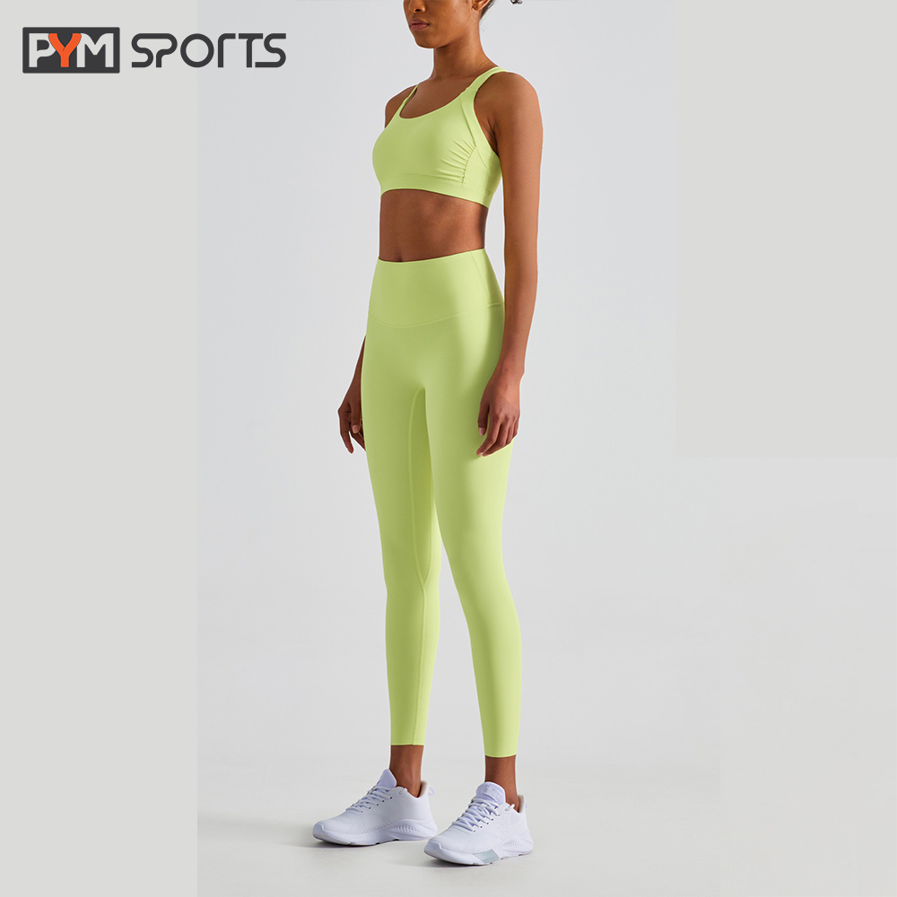 Quần dài legging trơn cạp cao tập Yoga - Gym PYMSPORT - PYML039 cao cấp, co giãn thoải mái