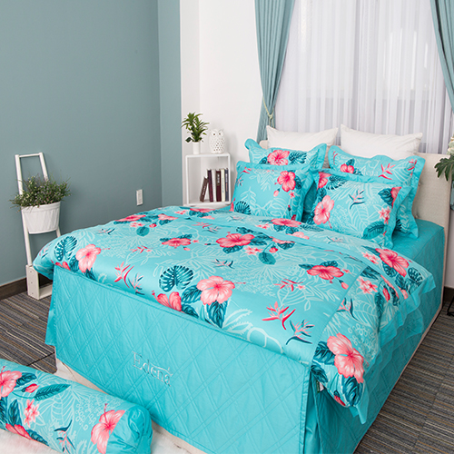BỘ CHĂN GA BỌC CHẦN GÒN EDENA COTTON ED51 - TẶNG 2 RUỘT GỐI NẰM BALL EDENA CAO CẤP 45*65