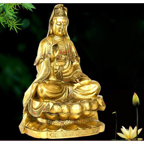 Tượng Quan Âm Bồ Tát đồng vàng