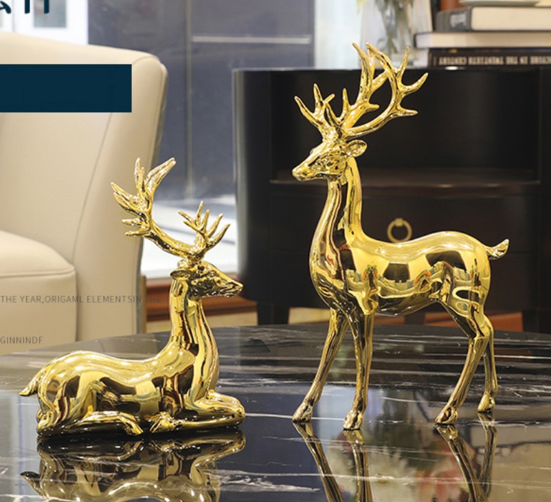 Gold Deer sản phẩm trang trí cao cấp hươu trang trí sơn mạ vàng DHGD001