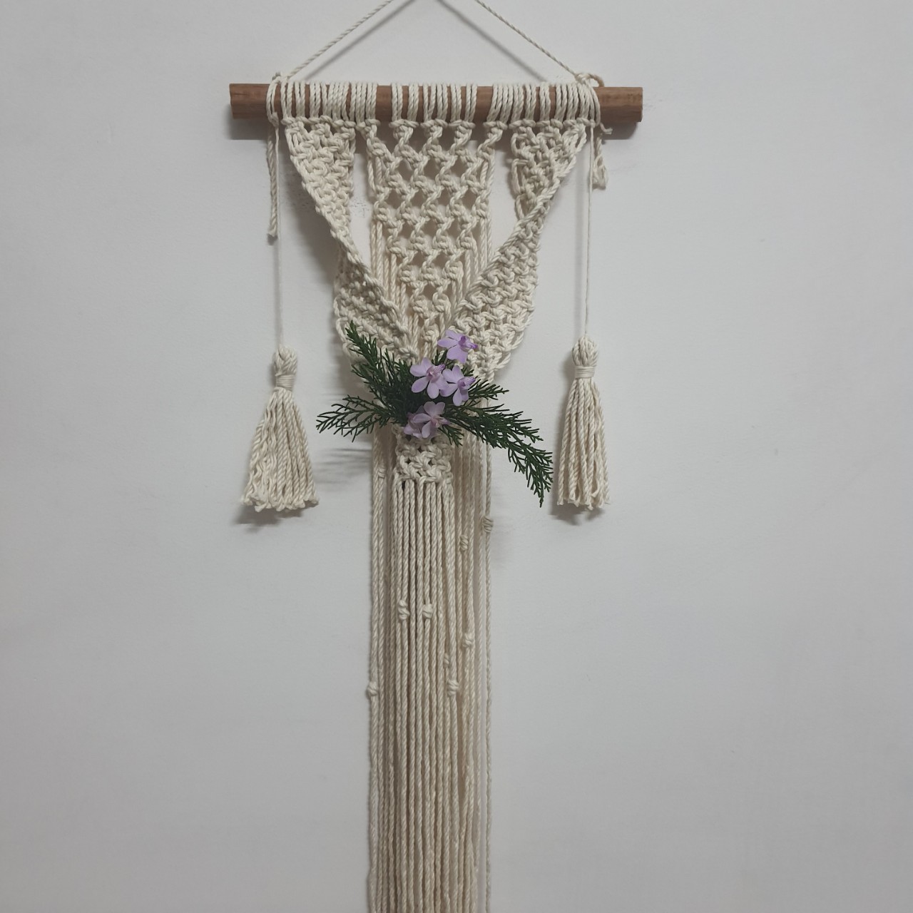 Giỏ hoa treo tường macrame - Ảnh thật - nhiều màu