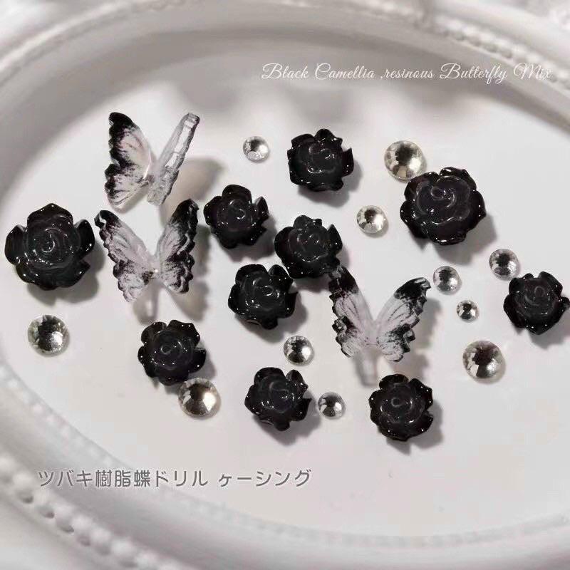 Sét Charm Hoa Hồng Làm Nail, 3D Cánh Bướm Huyền Bí Bằng Hợp Kim Cao Cấp, 5 Mẫu Độc Đáo Quyến Rũ Cho Nàng Thêm Xinh Nữ