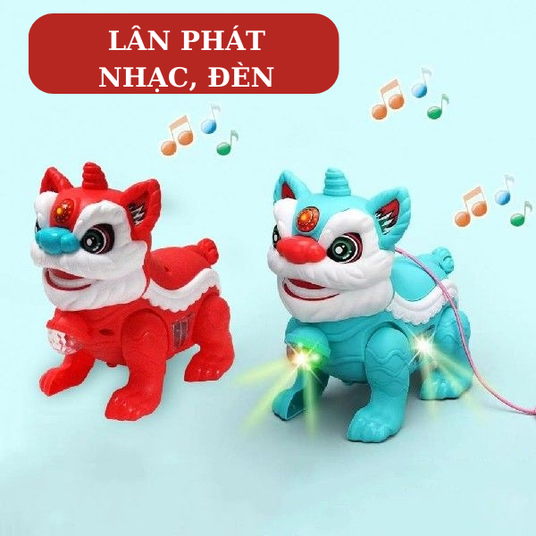 Đồ chơi chú bò,  chú chó, lợn, heo, lân phát nhạc, đèn, di chuyển đi lại