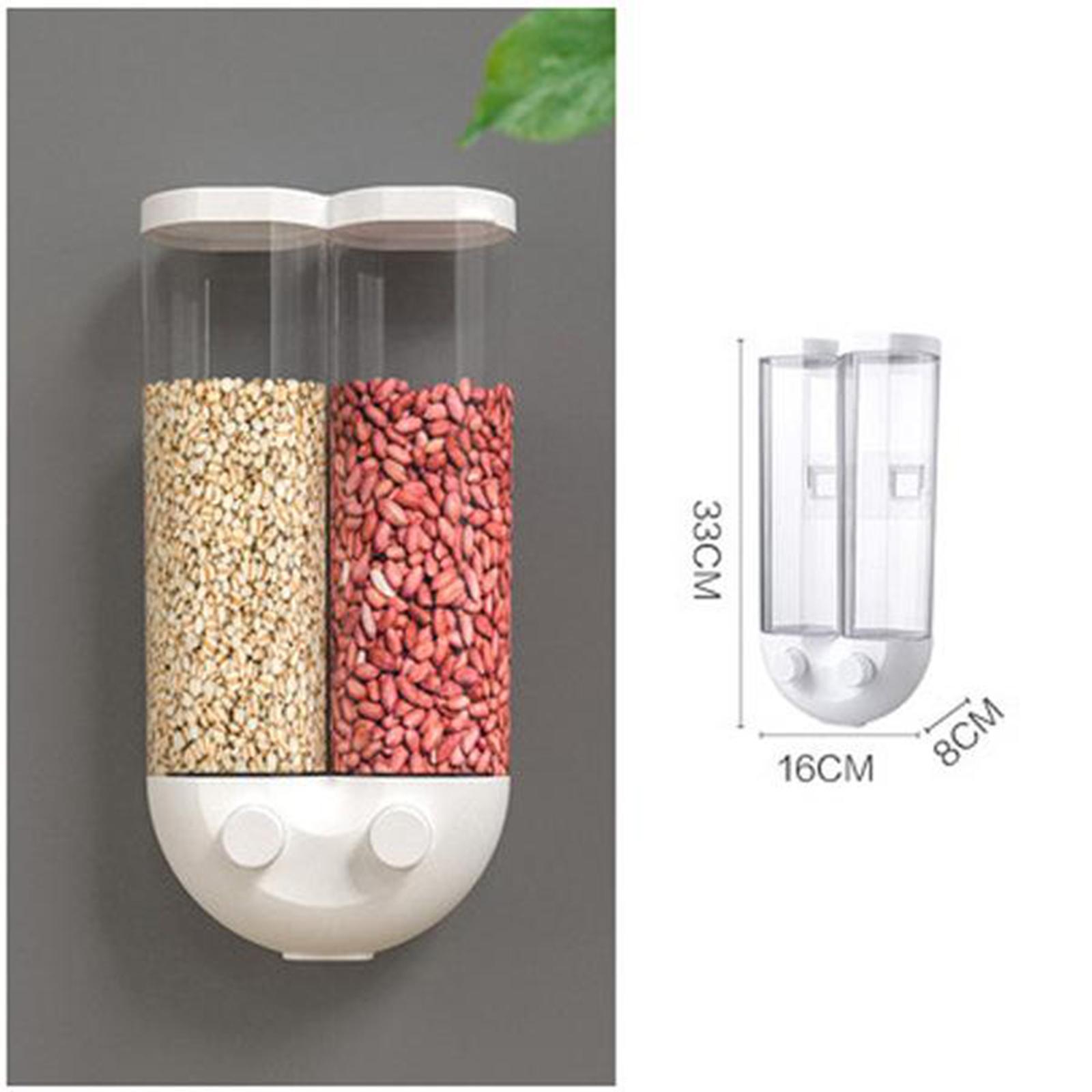 2-3pack Kitchen Food Storage Container Cereal Dispenser Wall Mounted Large White