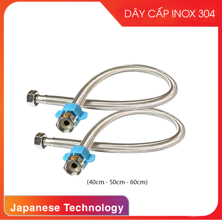 Dây cấp nước Inox 304 dùng được cho đường ống nước nóng dài 40cm