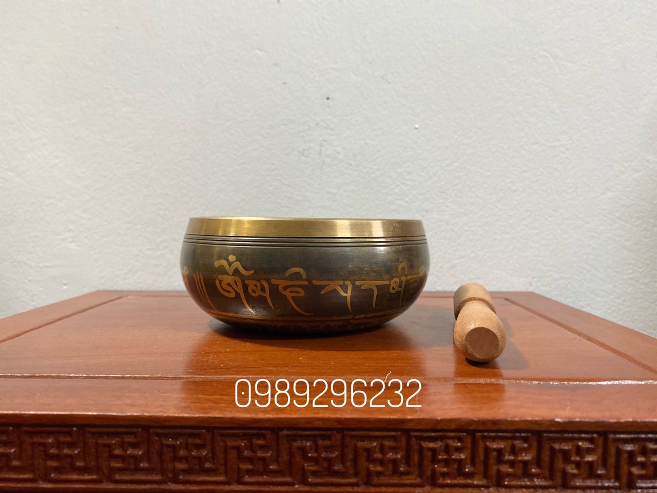 Chuông Bát hát Tây Tạng - chuông xoay thiền, tập yoga size 15.5cm