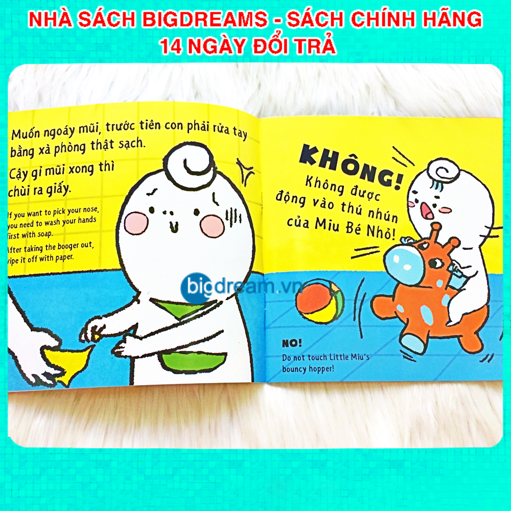 BẢN MỚI SONG NGỮ Miu Bé Nhỏ Đừng Mất Vệ Sinh Nhé! P2 Ehon Kĩ Năng Sống Cho Bé 1-6 Tuổi Miu miu tự lập hiểu chuyện