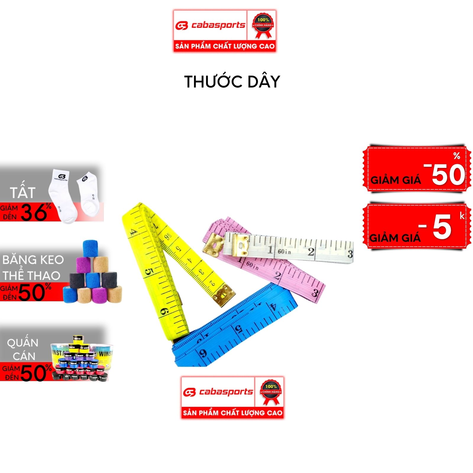 Thước dây Cabasports TD001đo cơ thể vòng eo 150cm giá rẻ