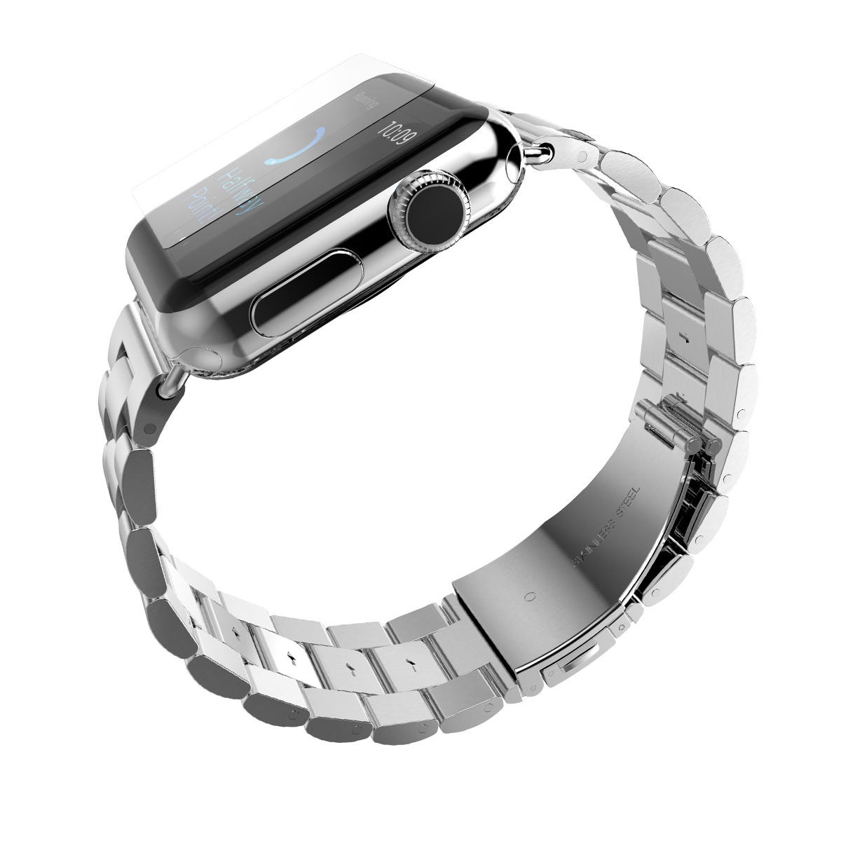 Dây đồng hồ Apple Watch, Dây Classic 3 mắt thép không gỉ cho Apple Watch