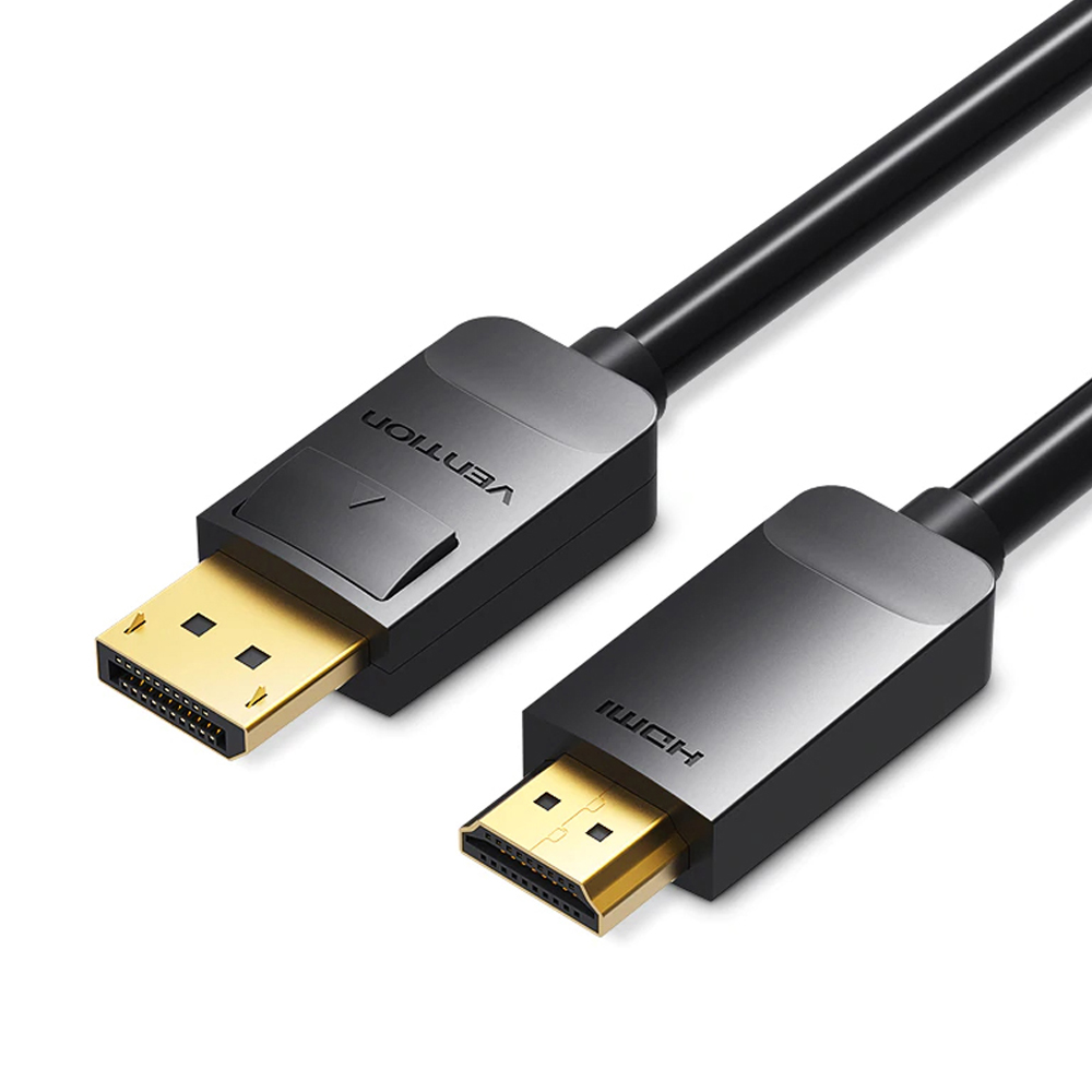 Dây cáp chuyển đổi Displayport DP to HDMI Vention, dài 1.5M - 3M - Hỗ trợ: Full HD, 2k, 4k - Hàng chính hãng