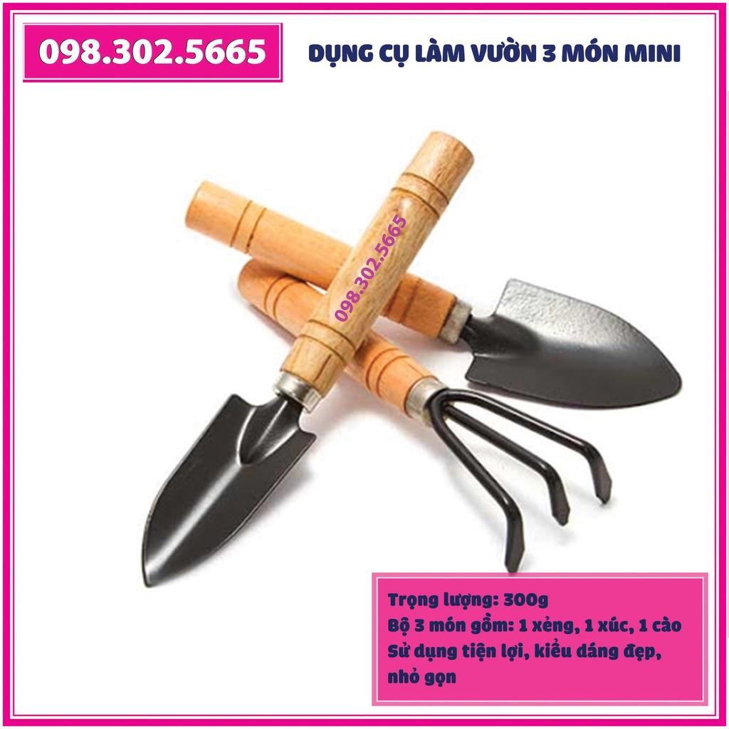 Bộ dụng cụ làm vườn 3 món mini Loại 1 - Nhỏ gọn, thuận tiện, dễ dàng sử dụng