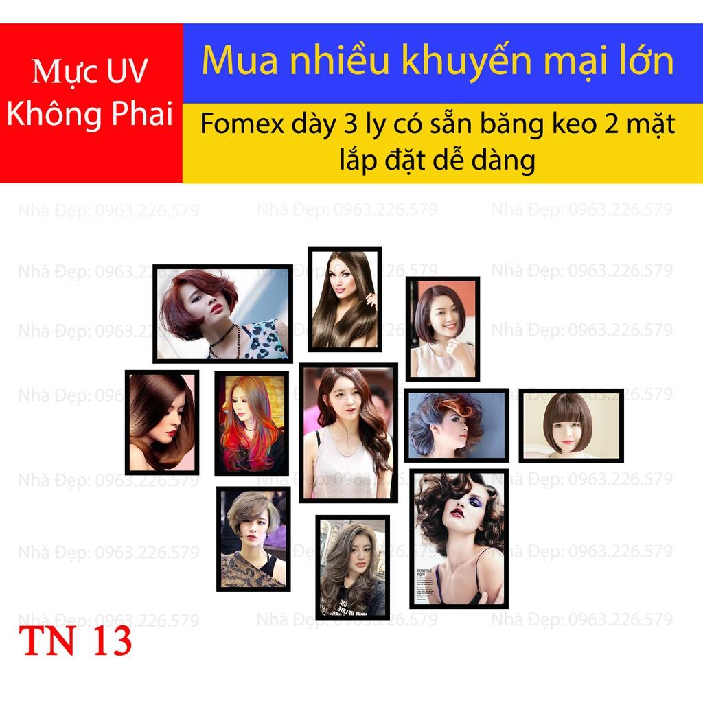 Bộ tranh FOMEX dán tường 11 tấm tiệm cắt tóc nữ. Mã TN13