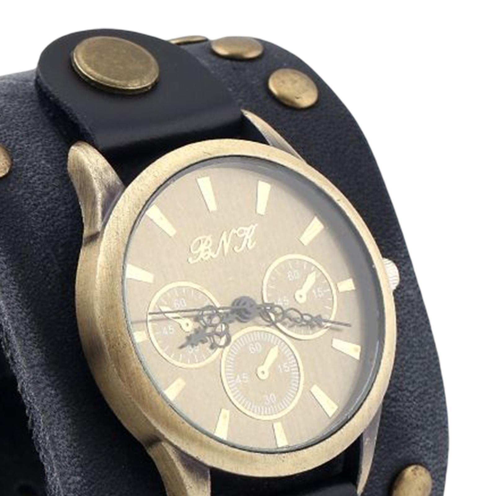 Retro Men\'s  PU Strap Watch Wristband,   5.2cm  Day Gift Male Bangles Fashion