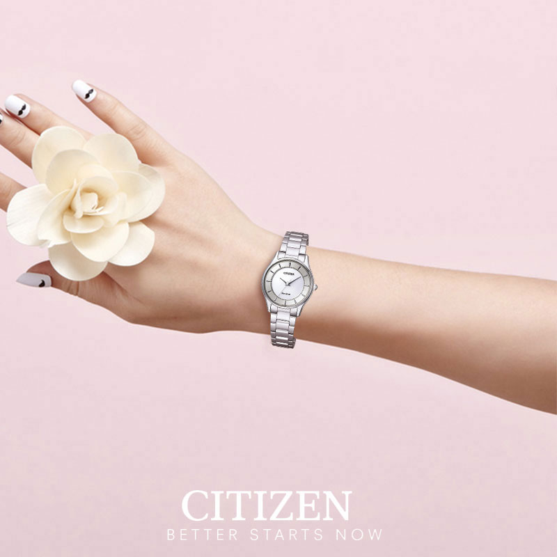 Đồng Hồ Nữ Citizen Dây Thép Không Gỉ EM0401-59A - Mặt Trắng (Sapphire)