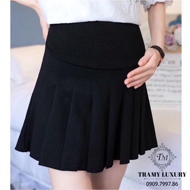 Chân váy bầu dập lyChất umi Hàn nhập khẩu siêu đẹpcó chun chỉnh to nhỏ từng thai kỳĐáp bụng co giãn