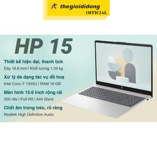 Laptop HP 15 fd0015TU i7 1355U/16GB/512GB/Win11 (A19C5PA) - Hàng Chính Hãng
