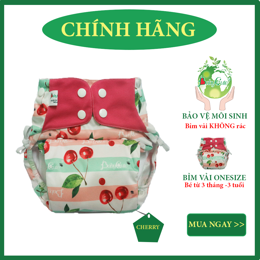 Tã vải BabyCute ban Đêm Siêu chống tràn - Mua 2 bộ tã size S (3-9kg) - Tặng 1 bỉm Cotton size 1 (5-10kg) - Giao mẫu ngẫu nhiên