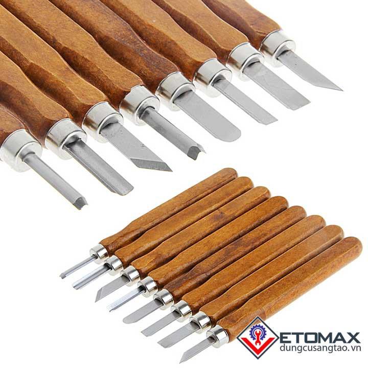 Bộ 8 dao khắc, đục tiện gỗ đa năng cao cấp