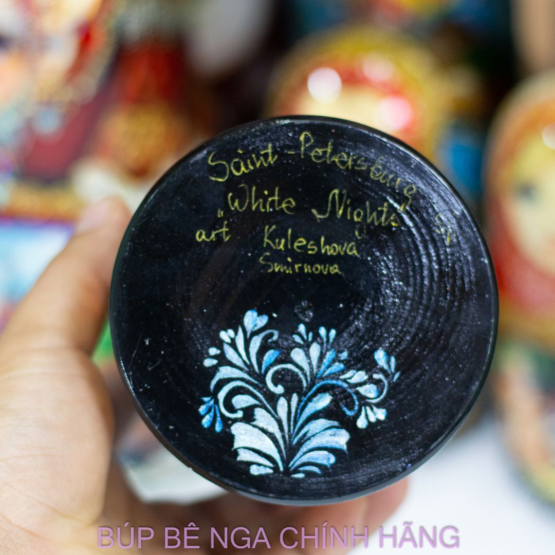 BỘ BÚP BÊ NGA MATRYOSHKA 5 LỚP 20CM CAO CẤP HOA VĂN "CÔNG CHÚA ÔM SAMOVAR" CỰC ĐẸP, TINH TẾ VÀ SANG TRỌNG