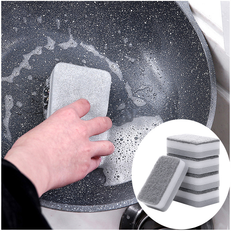 Miếng bọt biển rửa chén bát xoong nồi, bồn rửa chén, lavabo hai mặt siêu sạch tiện dụng