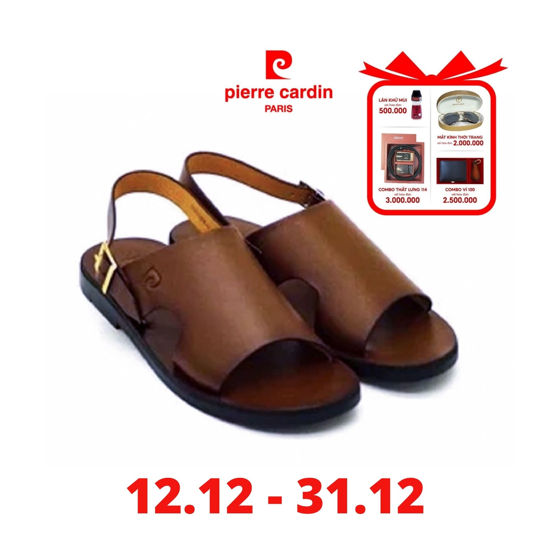 Sandal nam cao cấp Pierre Cardin PCMFWLE136BRW