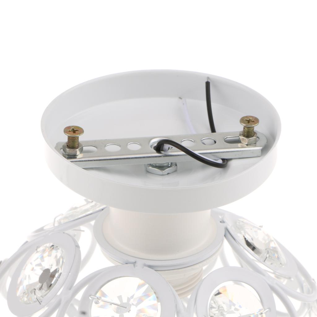 Elegant Iron Crystal Ceiling Light Cover Chandelier Pendant Lampshade 3 Colors