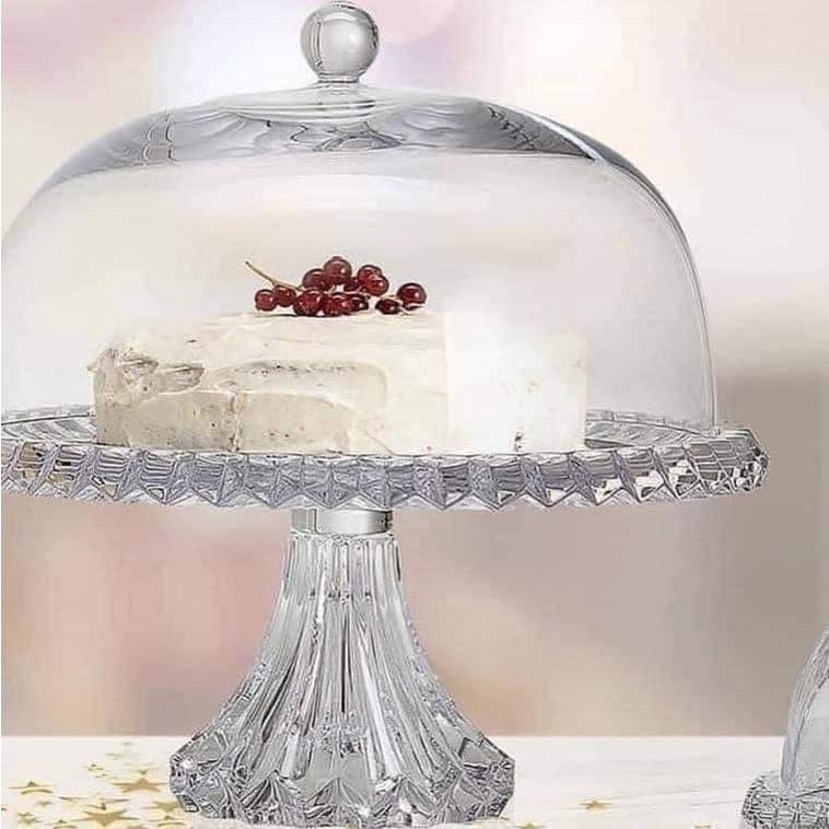 Chân Bồng Pha Lê Rogaska Đựng Đồ Ăn, Trái Cây, Bánh Mứt Kẹo, Có Nắp, Đường Kính 33cm Dùng Trang Trí Bàn Tiệc, Nhập Đức