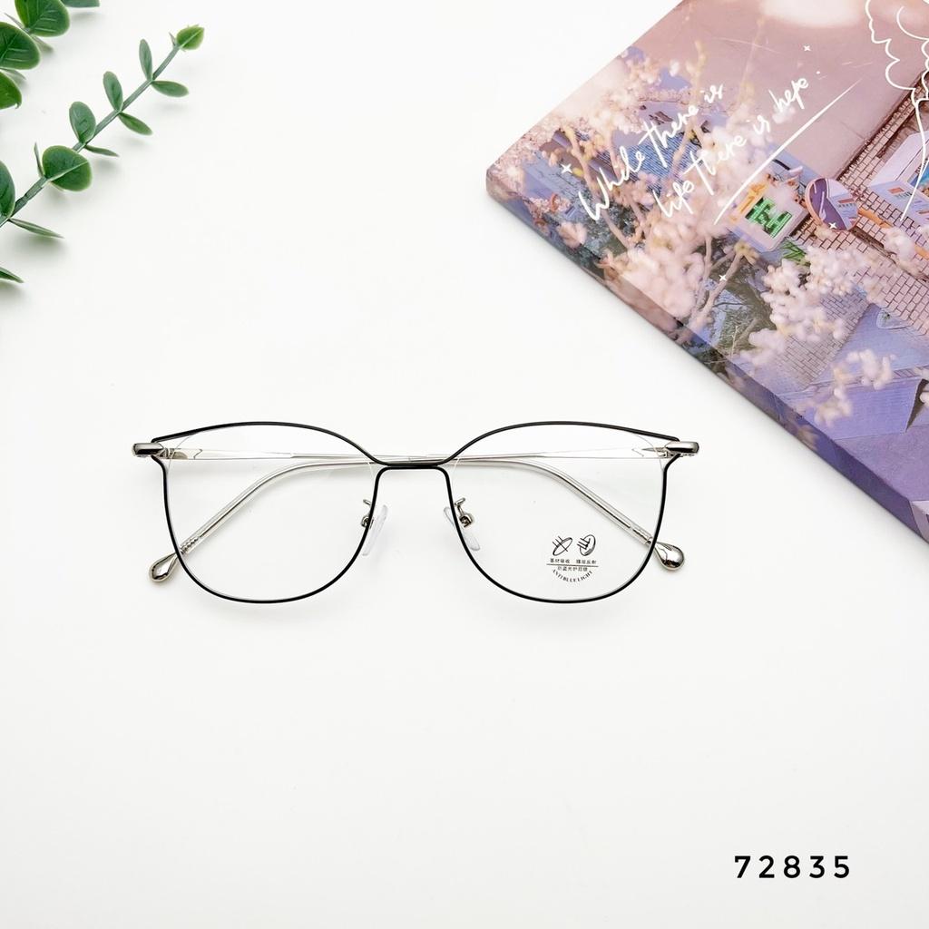 Gọng kính mắt mèo kim loại nam nữ thiết kế hàn quốc phong cách phụ kiện thời trang G 72835 - TAD Accessories - Nâu