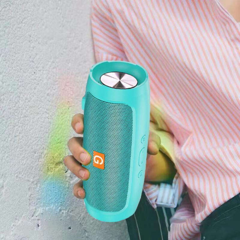 Bluetooth Di Động-Loa Bass Không Dây Có Đèn LED Màu Loa Siêu Trầm Ngoài Trời Chống Nước Cột Boombox Nhạc Stereo FM Color: Green