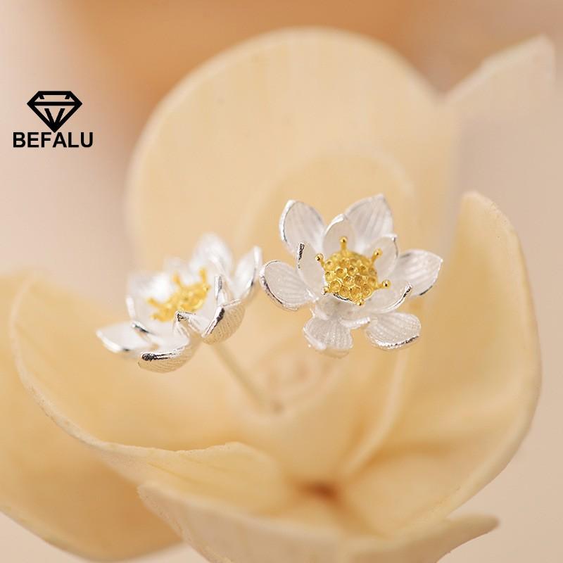 Khuyên Tai Nữ Bạc 925 Hình Bông Hoa BEFALU - BT36